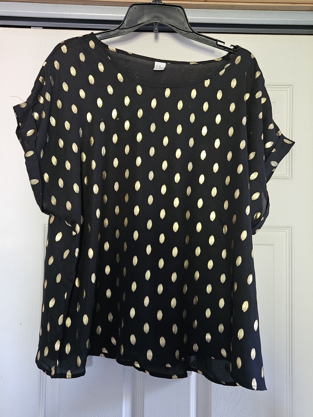 Black & Gold Polka Dot Women's Blouse